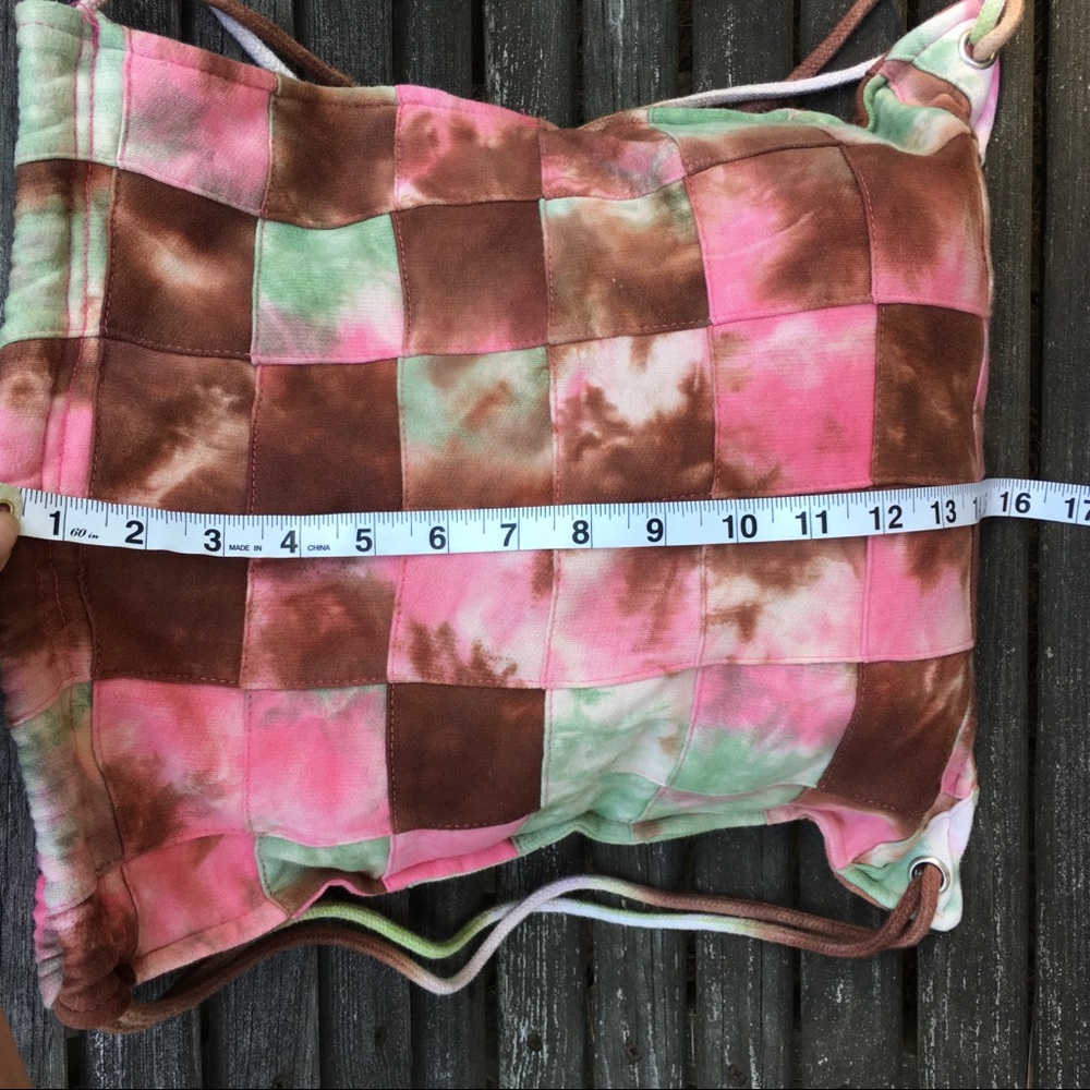 Cotton Tie Dye Patchwork Drawstring Backpack - image 8